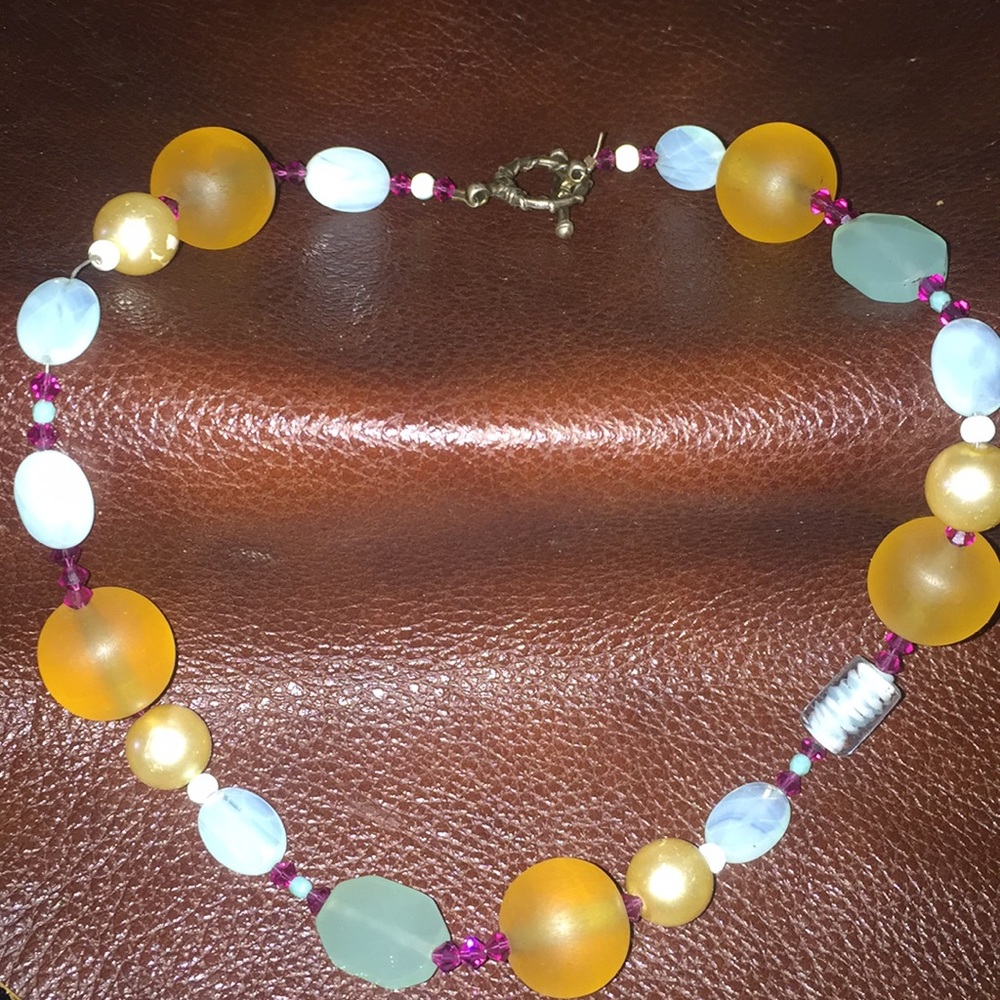 Genuine Gemstone glass beads and Faux pearls